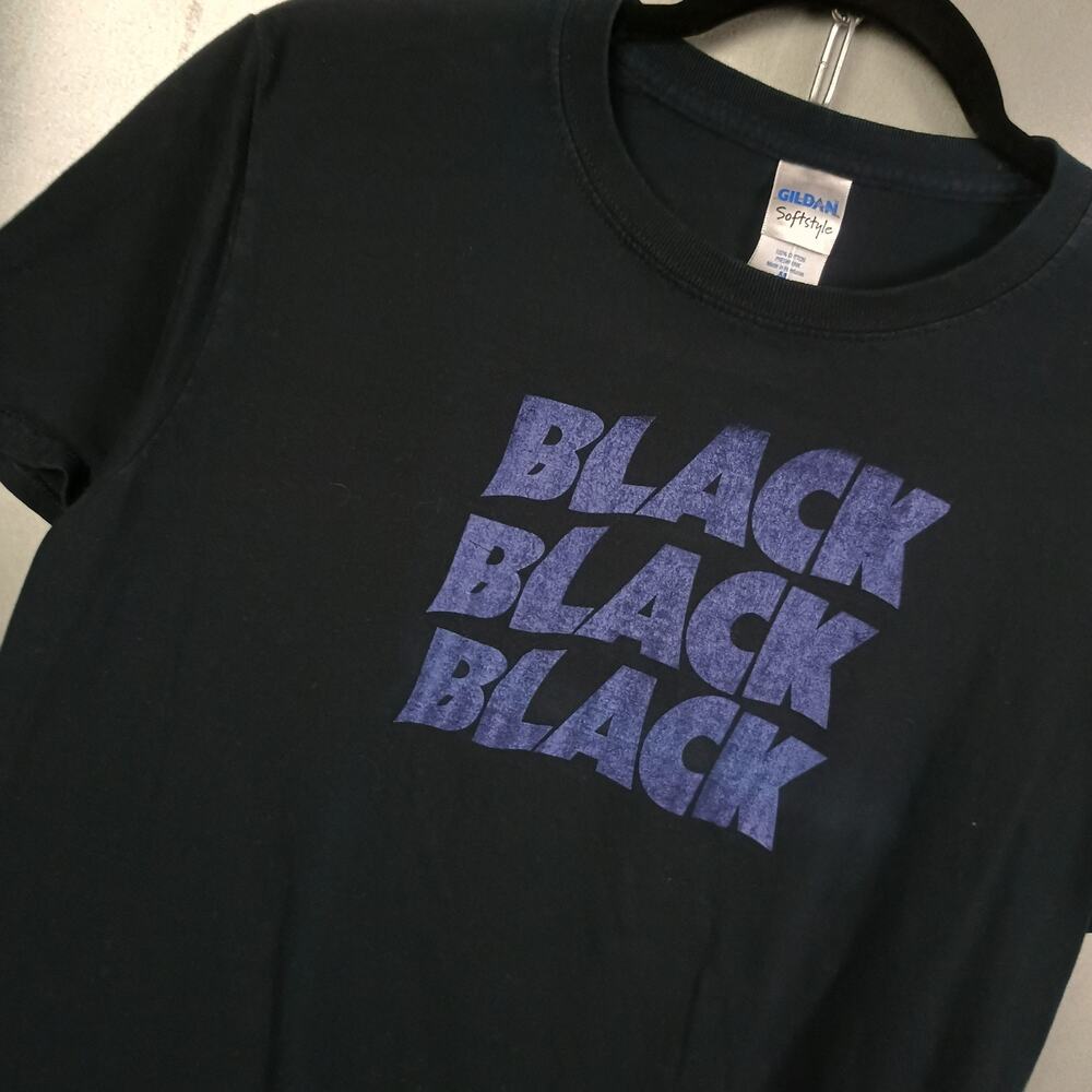 Black Black Black Vintage Y2K Stoner Doom Metal Shirt Medium Band Alt Grunge